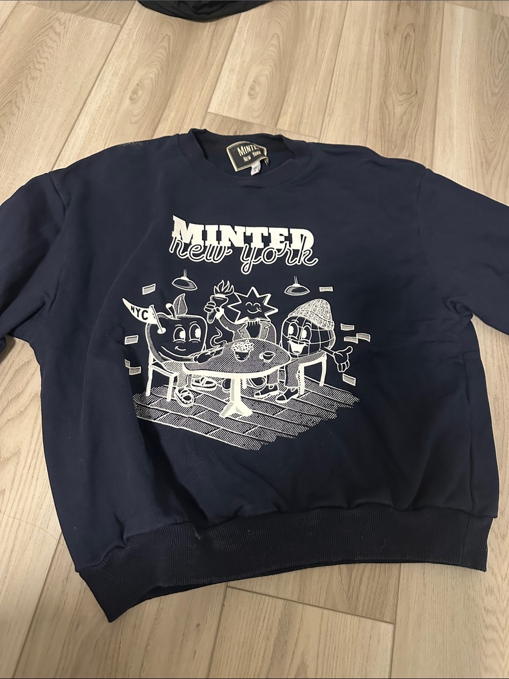 Minted New York Navy Graphic Crewneck Sweater